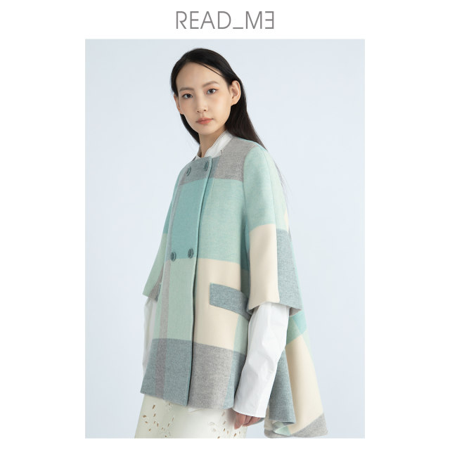 Readme read my minimalist temperament A version checked wool coat female T60904288