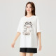 Quick Fish Loose Short Sleeve T-shirt for Women 2025 Summer New versatile and fun cartoon print comfortable shoulder-falling top