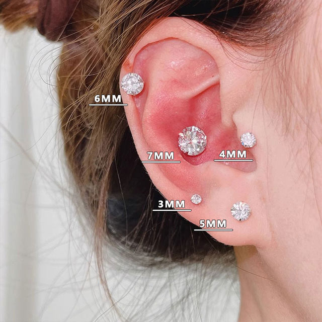 White zircon earrings and ear holes 2025 new hot trendy earrings light luxury high-end earrings earrings for women