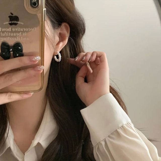 Silver Earrings for Women 2025 New High-end Earrings Temperament Niche Light Luxury Earrings Earrings Earrings
