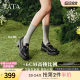 Shen Yue same TATA he and she predict the thick heel loafers women's shoes British JK small leather shoes 25 new 7GZ21AA5