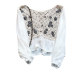 2021 lantern sleeve chiffon stitching female knitted hook flowers hollow cardigan spring and summer embroidered small blouse shawl
