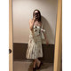 PlaceOrder retro illustration floral pleated skirt for women in summer low waist slim and versatile A-line skirt mid-skirt