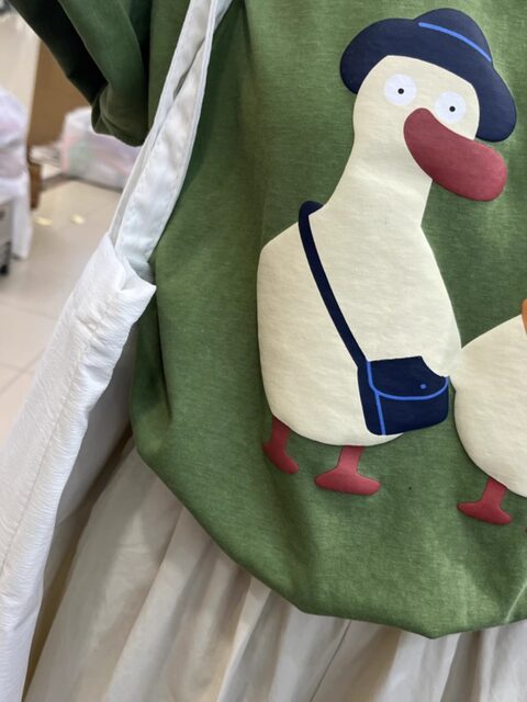 2024 summer new Korean version round neck loose versatile temperament duck fashionable printed short-sleeved T-shirt women's top