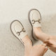 Dadong single shoes women's shoes spring new casual round toe boots horseshoe buckle thick heel small leather shoes lazy shoes 2715