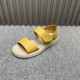 Processed first-layer cowhide two-wear beach shoes for women 2025 summer new Velcro retro open-toe Roman sandals