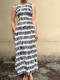 BLUE Y Summer New Pleated Temperature Printed Large Sleeve Mid-length Skirt Green Black and White Commuter
