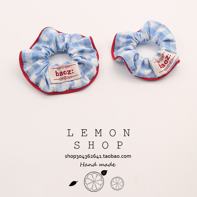 Blue plaid large intestine hair circle Internet celebrity 2025 new fabric headband hair accessories sweet fresh personality temperament women