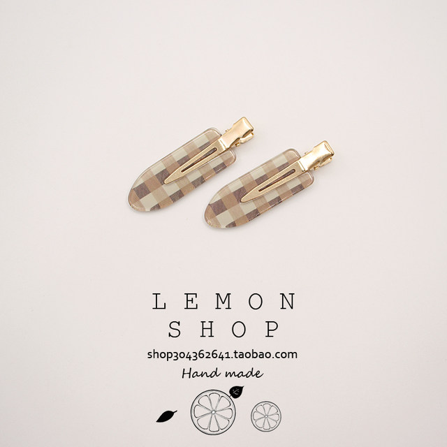 Coffee color seamless hairpin retro plaid edge clip makeup clip girl bangs clip card broken hair duckbill clip hair accessories
