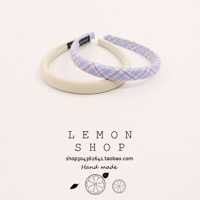 Spring and summer new style hairband plaid headband solid color hairpin retro French internet celebrity ins Korean sweet temperament hair cave