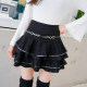 Lace cake skirt pleated short skirt for women in spring and summer new high-waisted slim large size versatile A-line puffy skirt