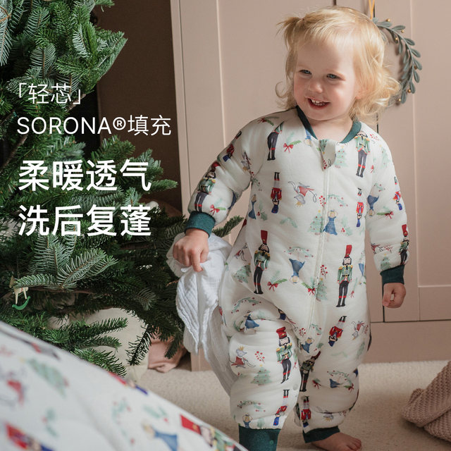 Nest Designs Christmas Series Baby Sleeping Bag Autumn and Winter Baby Quilted Warm Children's Split Leg Anti-Kick Quilt