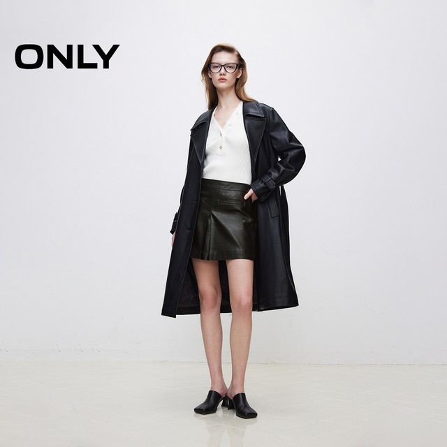 ONLY winter fashionable design sense solid color pocket A-line short skirt skirt women 12436S002
