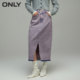 ONLY summer fashion temperament versatile commuting style high waist slimming asymmetrical slit A-line denim skirt for women