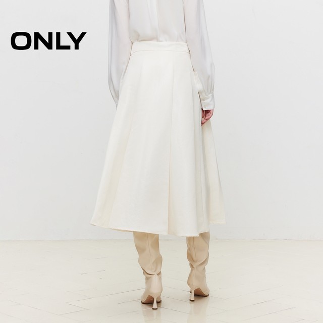 ONLY summer three-dimensional flower design sense fairy skirt high waist white A-line umbrella skirt mid-length skirt women