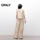ONLY2025 summer new light people wear neck halter design light breathable loose linen suit casual pants for women