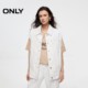 ONLY2025 autumn new contrasting color bright line design single-breasted loose lapel straight denim vest for women