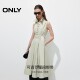 ONLY2025 summer new straps waist-closing and slim fit solid color lapel sleeveless A-line long dress for women

