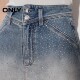 ONLY summer sweet style gradient A-line high waist skirt shorts jeans women 124243036
