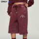 ONLY summer NBA co-branded style versatile and comfortable high-waisted slim and worn embroidered shorts casual pants for women