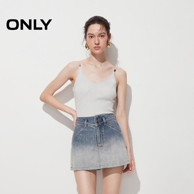ONLY summer sweet style gradient A-line high waist skirt shorts jeans women 124243036
