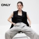 ONLY2025 summer new style thin and light lacele smudge asymmetrical waist high waist loose straight-leg casual pants for women