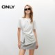 ONLY2025 summer new design three-dimensional knot hem slit exquisite slim round neck short-sleeved T-shirt for women
