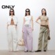 
ONLY2025 summer new high-waist straight-leg pants loose work pants casual pants for women