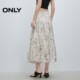 ONLY2025 summer new Laiser skin-friendly lining slim splicing umbrella high waist white skirt for women
