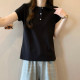 Summer 2025 new lapel POLO shirt short-sleeved T-shirt for women in summer Korean style slim cotton rag-sleeved top trendy