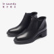 Lairsdan New Commuting Comfortable Elegant Leather Medium Heel Women's Short Boots 5T58003