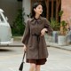 Jonita brand women's clothing 2025 spring and autumn new Korean style fashionable sweet mid-length lace-up waist plaid jacket