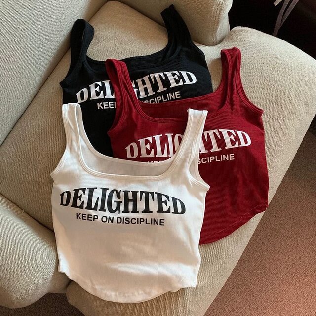 Pure spicy girl sexy letters printing suspender vest female summer ...