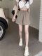Black suit shorts, women in summer, thin waist, thin, loose casual small, ice silk large size A -line 5 five -point pants