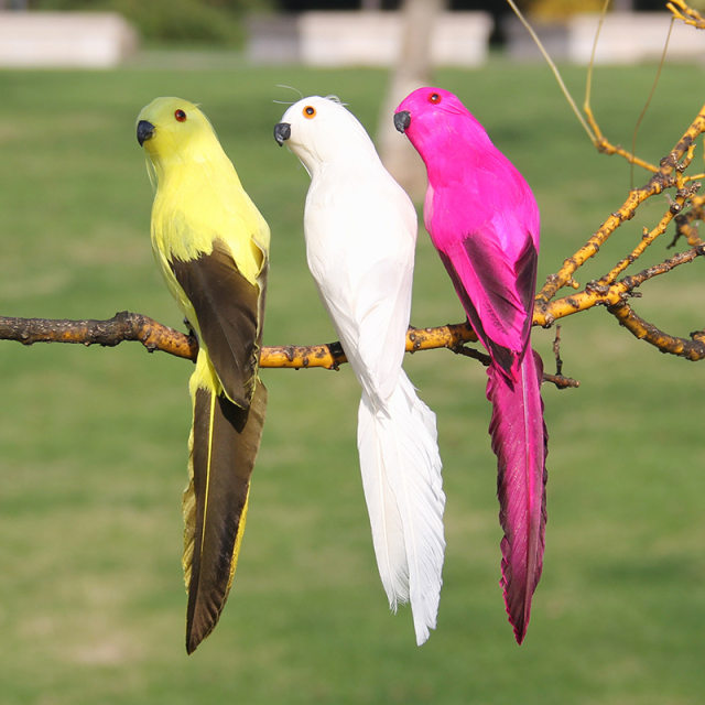 Feather Simulation Parrot Monato Window Window Decoration Bird Bubble Home Losses 20cm Art Pumage Bird
