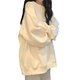 Solid color hoodless sweatshirt for women spring and autumn oversize thin coat Korean style trendy loose lazy versatile top