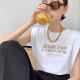 Black hot girl suspender vest for women 2025 new summer unique Hong Kong style sleeveless T-shirt top