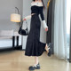 Structure-feeling velvet fishtail skirt for women in spring and autumn high waist A-line slim temperament and hip-wrapped feminine long skirt