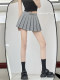 Low -waist college wind band bow pleated skirt miu is a girl sweet girl anti -walking half -body mini skirt
