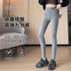 Cotton high -waisted leggings Female wearing spring and autumn thin models and thin autumn pants elastic big size tight black cropped pants
