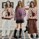 Fairy pocket Lazy style retro slucky women's 2024 winter new loose soft glutinous plush top
