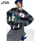 Fairy's pocket original snowman striped lazy thick sweater for women 2024 winter new style design wool knitted top