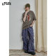Fairy pocket full print casual wide-leg pants for women 2025 spring new loose lazy style paratrooper pants