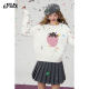 Fairy pocket Lazy style pink plush strawberry sweater 2024 winter new cotton wool top