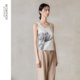 
EXCEPTION Exception Women's Clothing 2025 Autumn New Printed U-neck Design Vest Slingless Top for Women