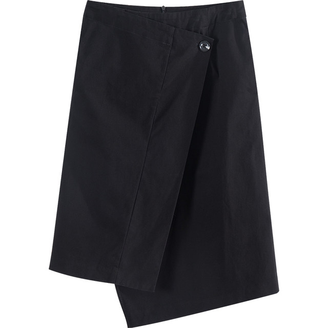 Pickup Spring and Autumn Black Skirts irregular skirt Women's A -line Women's A -Words Women's Design Sensors D193NS3213