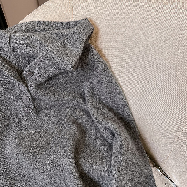 Xiao C home gray hooded long-sleeved cashmere sweater jacket for women 2025 spring and autumn new fashion pullover sweater knitted sweater
