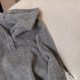Xiao C home gray hooded long-sleeved cashmere sweater jacket for women 2025 spring and autumn new fashion pullover sweater knitted sweater
