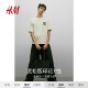 
HM men's and women's T-shirts summer loose print American couple's letter pattern round neck short-sleeved top 0967955