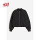 HM women's short jacket summer comfortable and fashionable cotton-pinching bomber jacket 1200163
